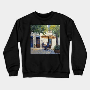 Cafe | Post-impressionist painting style Crewneck Sweatshirt